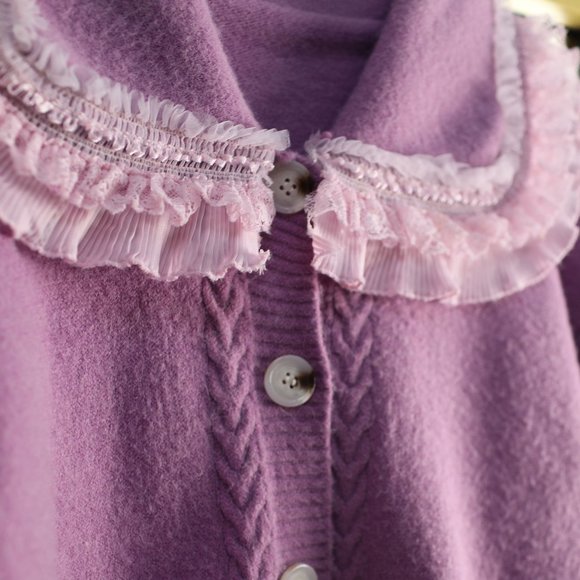 Romantic Oversized Sweater with Ruffles, Korean street style - Size M - Picture 5 of 7